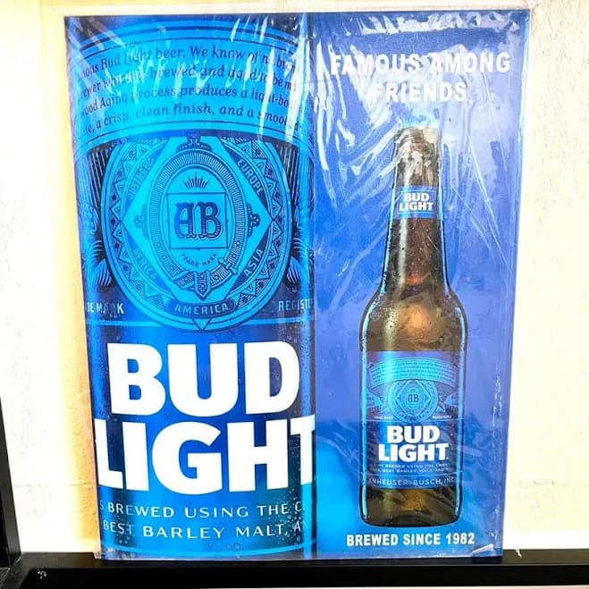 Farmall Bud Light Metal Sign - New Home | Color: Blue