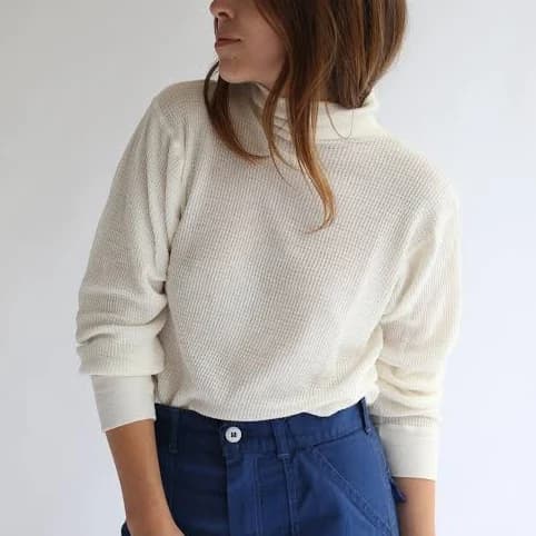 Waffleknit Military Henley Mockneck Shirt