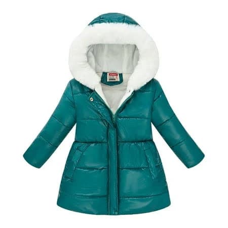 Cloise Kids Puffer Jacket with Hood Long Fleece Lining Pockets Winter Coats Mint Green 110-150, Kids Unisex, Size: 9 Years