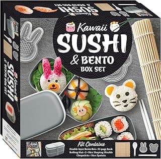 Hinkler: Kawaii Sushi & Bento Box Set - Learn to Make Cute Sushi, Japanese Cooking Kit, with Utensils, Rolling Mat, Rice Molds & More