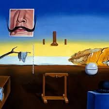 Surrealistic Landscape - Dali's Mustache - Magritte's Bowler" Framed Art Print for Sale by mikebridges | Redbubble