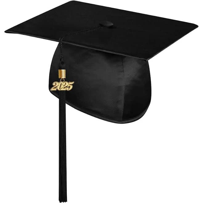Shiny White Tassel Graduation Cap