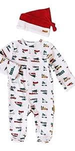 Amazon.com: Lila & Jack Conjunto de pijama y sombrero de Navidad de 2 piezas, blanco, Navidad, 3-6 meses : Ropa, Zapatos y Joyería