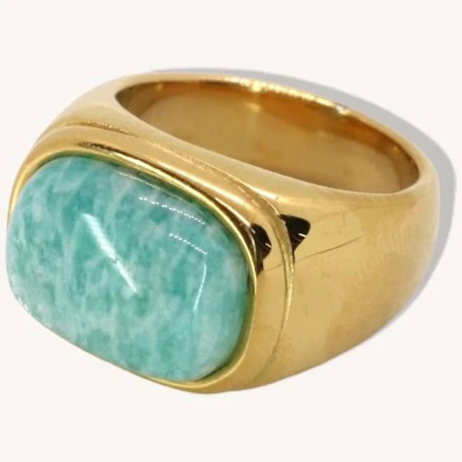 Mira Chunky Gold Agate Ring