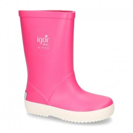 Nautical Style Rain Boots For Kids. 22 Fuchsia