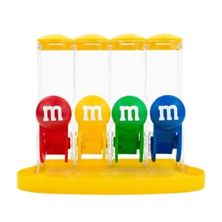 M&m's Candy Dispenser Four Tube, Yellow