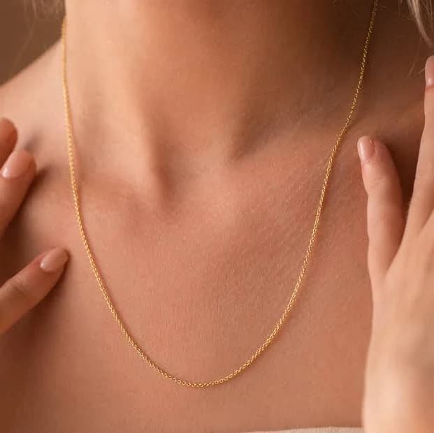 Dainty Layering Chain Necklace Caitlyn Minimalist Gold 18