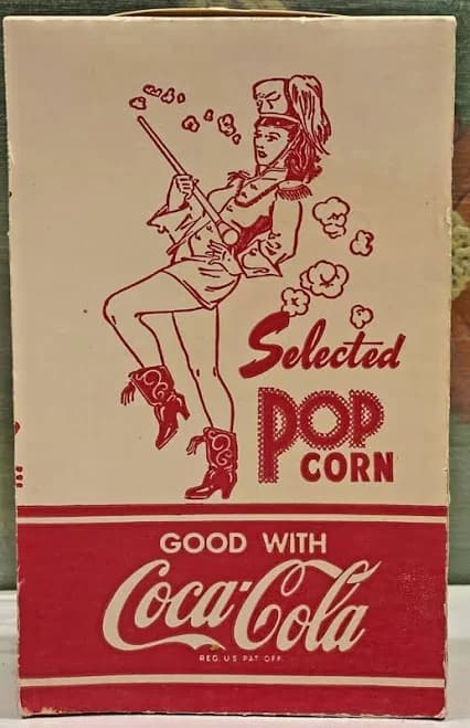 2045BK - Selected Pop Corn Box Coca Cola Logo & Majorette Graphics!