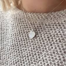 Sterling Silver Engraved Mini Heart Necklace - Etsy Canada