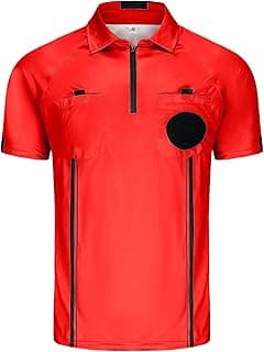 Soccer Referee Jersey, Short Sleeve Official Pro Referee Shirt, Featuring a Badge Holder & Pockets