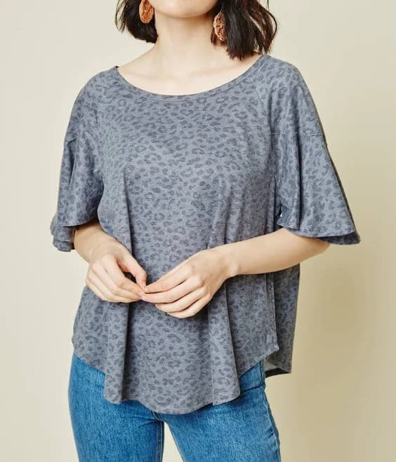 Women's Boho Inspired Leopard Short Sleeve T-Shirt