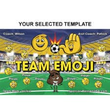 Team Emoji Soccer 9oz Fabric Team Banner E-Z Order