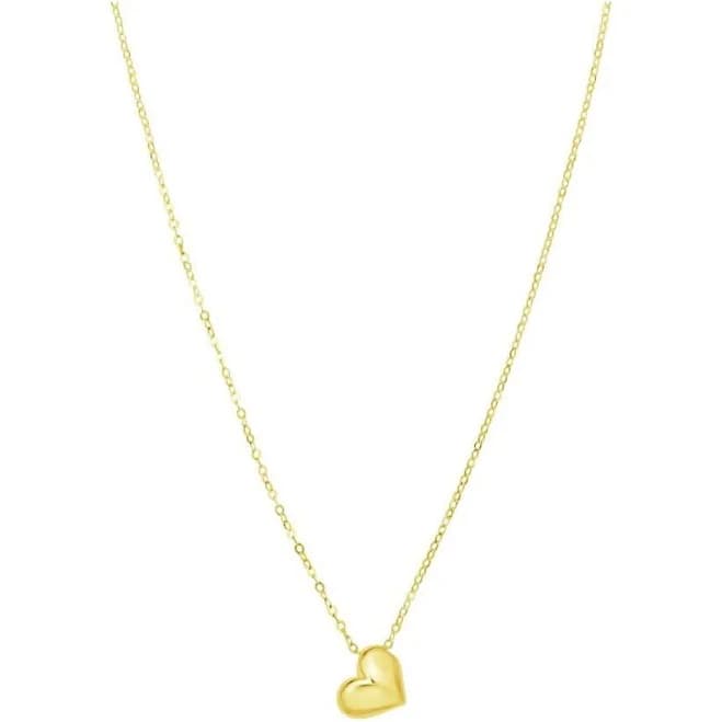 14K Gold Puffy Heart Necklace