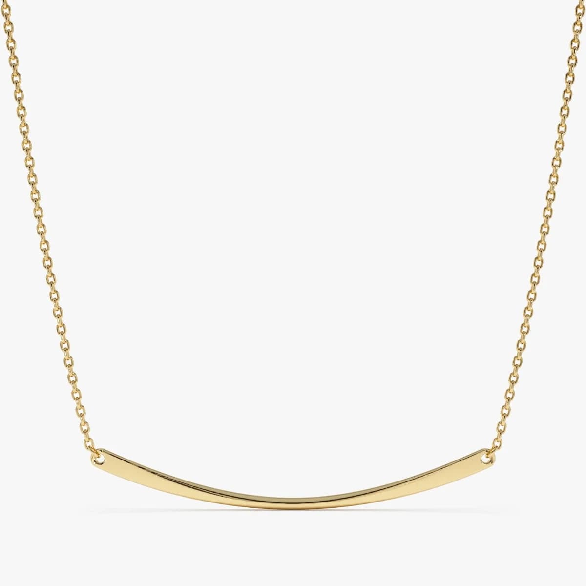 14k Gold Curved Bar Necklace