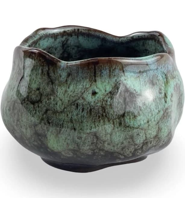 Japanese Forest Green Mini Chawan Matcha Tea Bowl