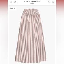 Hill House | Skirts | Hill House Delphine Nap Skirt In Rust Stripe | Poshmark