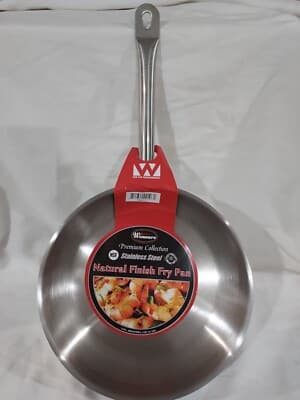 Winco Winware 11" Stainless Steel Natural Finish Fry Pan Commercial Restaurant | eBay