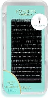 LBLA Mega Volume Professional Eyelash Extensions - Individual Lashes for Lash Techs – Favorite Cashmere Deep Black Faux Mink Lashes - D Curl, 0.05 DIA - 15 mm