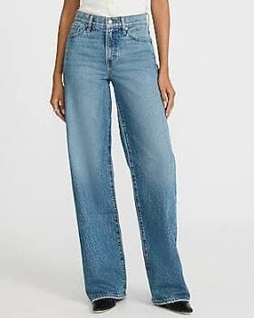 Express Women's High Waisted Rigid Stretch Palazzo Jeans