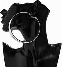 Amazon.com: Gold Chunky Hoop Earrings for Women Exaggerated Large Trendy Thick Earring Exaggerated Minimalist Polished Big Circle Statement Earring Prom Jewelry (Silver): Clothing, Shoes & Jewelry