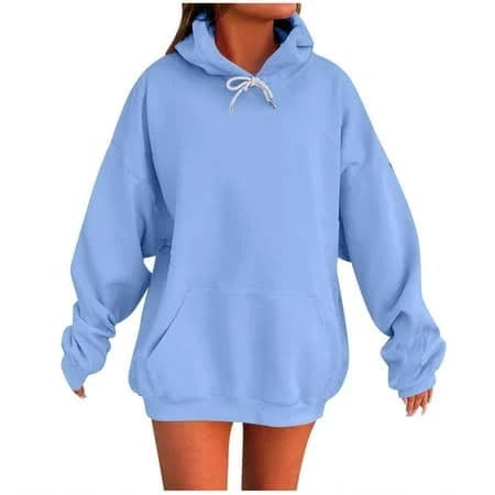 Women's Oversized Fleece Sweatshirt with Drawstring