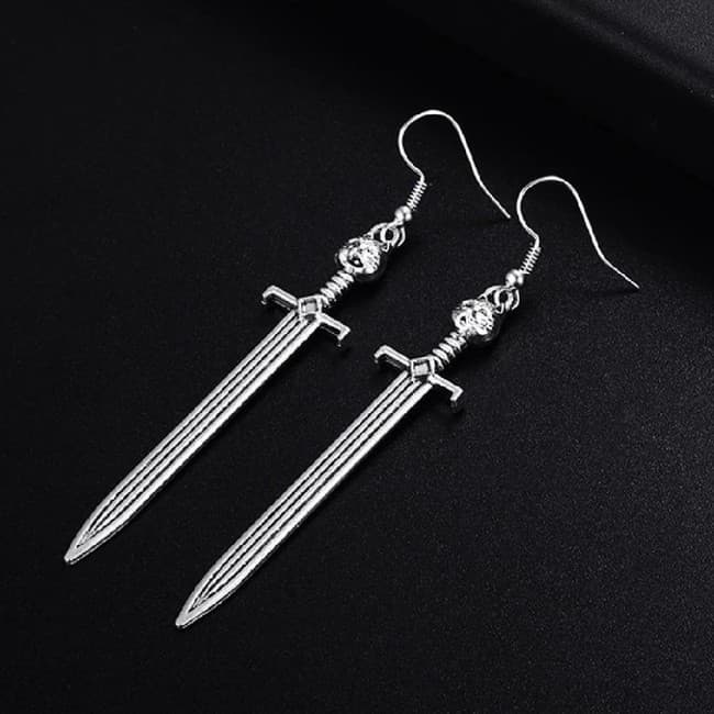 Stainless Steel Sword Dangle Earrings