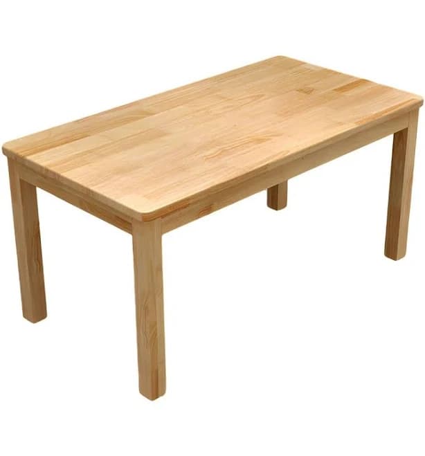 Scandinavian Solid Rubberwood Dining Table with Rounded Corners and Sturdy Joinery