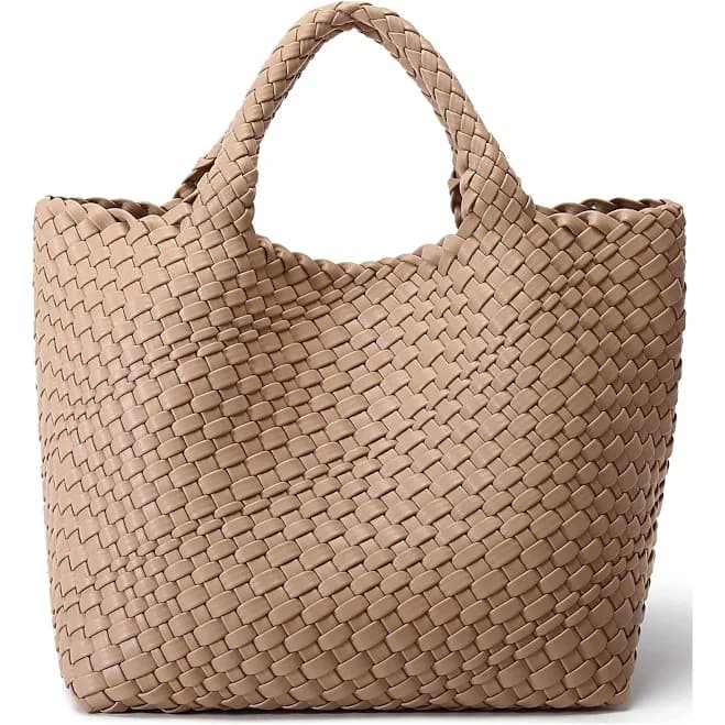 Retro Handmade Vegan Leather Tote Bag