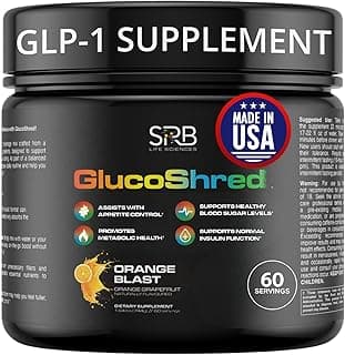 GlucoShred-Advanced GLP-1 Drink Mix | Activates,Enhances & Prolongs Your Body's GLP-1 Naturally for Blood Sugar, Metabolism & Appetite | Berberine Cinnamon ALA Chromium | Tangy Orange | 30 Day Supply