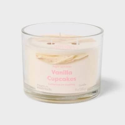 Room Essentials 3 Wick Vanilla Cupcakes Jar Candle