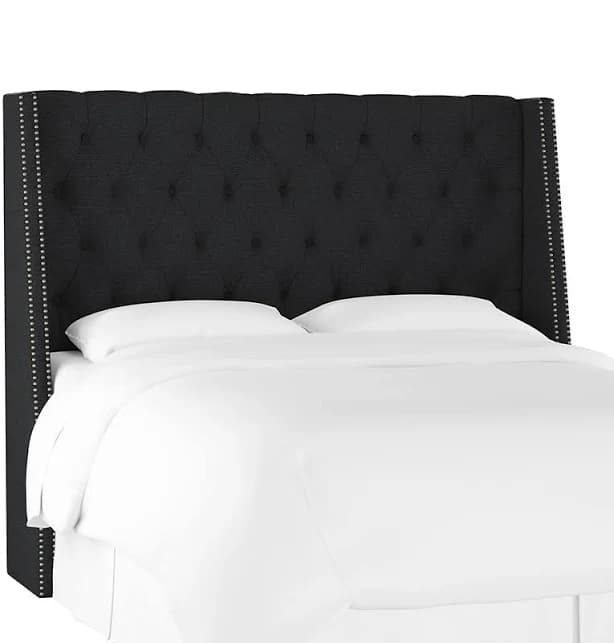 Skyline Nail Button Tufted Wingback Velvet