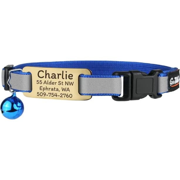 GoTags Personalized Breakaway Reflective Cat Collar