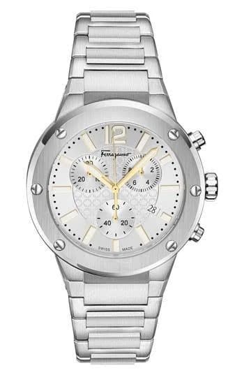 Salvatore Ferragamo Men's Ferragamo Guilloche Quartz Bracelet Watch 42mm