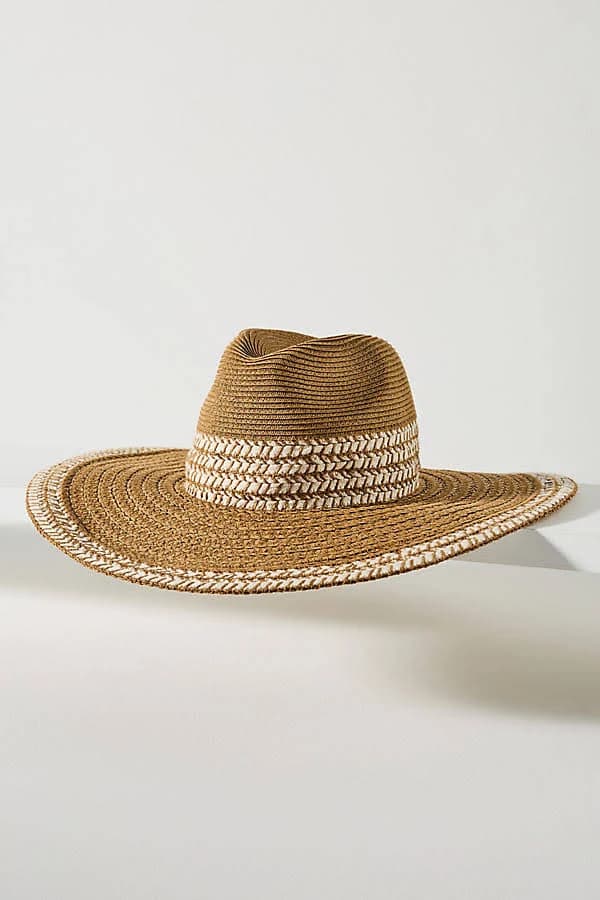 San Diego Hat Co. Penny Paper Braid Straw Chevron Fedora