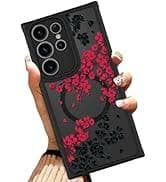 Amazon.com: OOK Case Fit for Samsung Galaxy S25 Ultra 6.9 Inch (Wireless Charging Compatible) Black Leopard Print Design Translucent Phone Cover Soft TPU + Hard PC Anti-Scratch Shockproof Magnetic Case for Women :