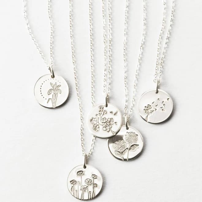14K Solid Gold Lotus Necklace