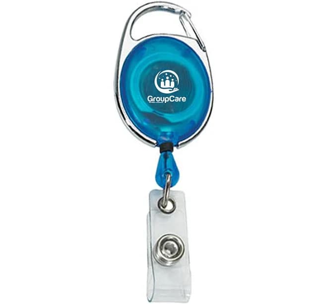 100 Translucent Badge Reel with Silver Sport Clips