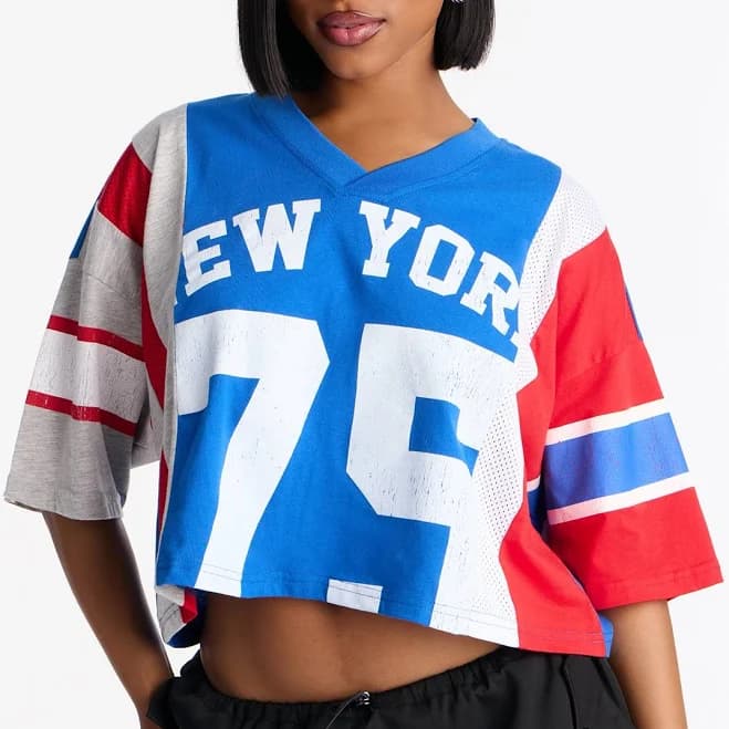 New York 75 Cropped Jersey Tee Shirt