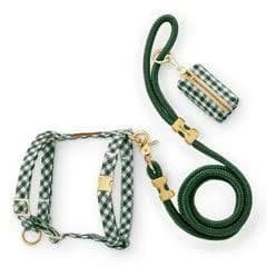 Evergreen Gingham Harness Walk Set