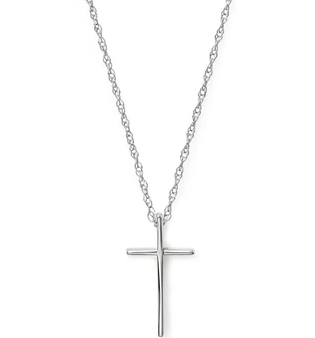 Macy's Solid Cross Necklace Set in 14k Yellow, White or