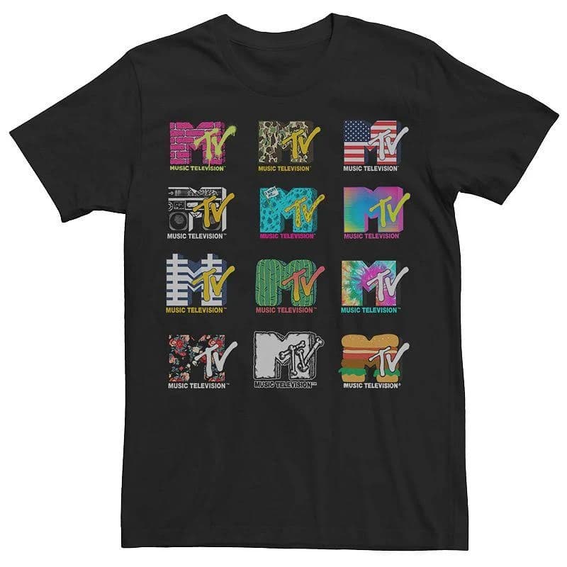 MTV Men's Logo Grid T-Shirt