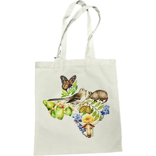 TEXAS Watercolor Canvas Tote Bag