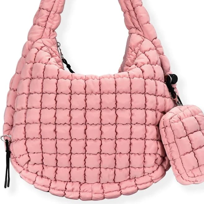 GASSDA Puffer Tote Bag for Women Large Quilted Puffy Lightweight Carryall Crossbody Tote Bag for Women