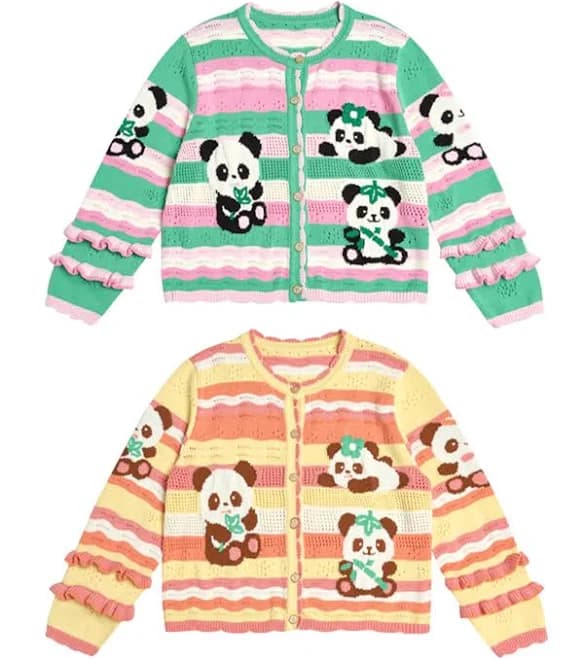 Stripe and Panda Cardigan