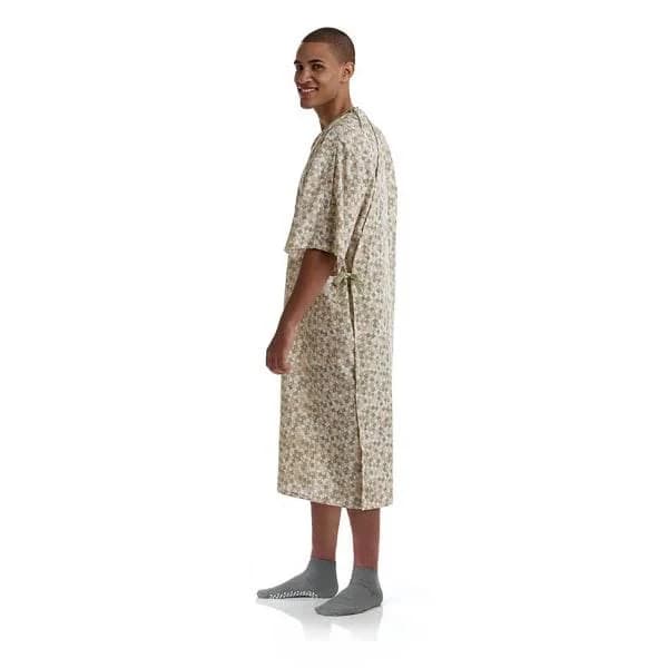 Medline Deluxe Cut IV Royale Print Patient Gown