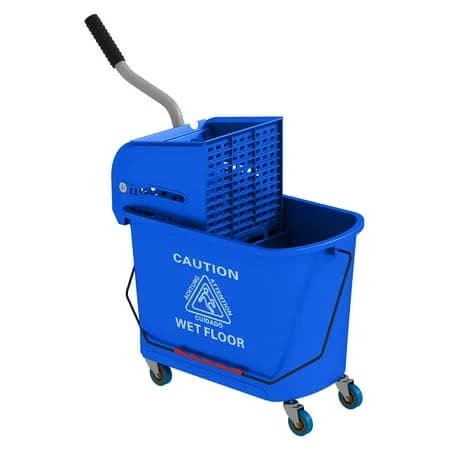 21 Quart Mop Bucket On Wheels Mesh Wringer Press Grip Floor Cleaning