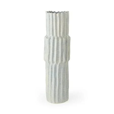 HomeRoots 23" Jumbo Organic Textured Gray Vase