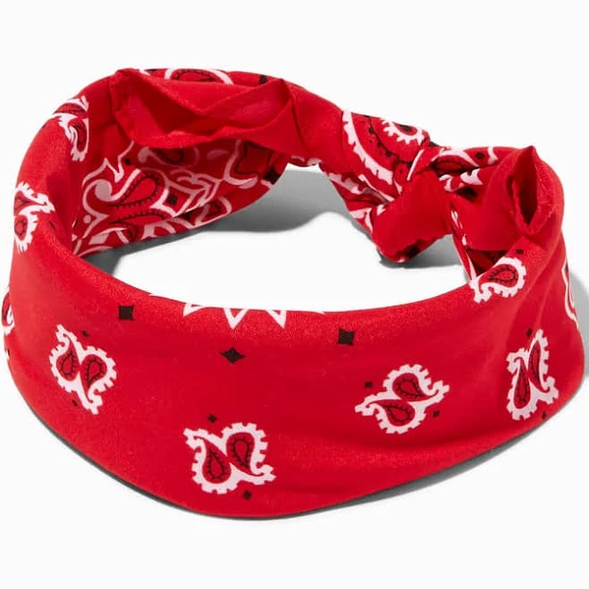 Claire's Paisley Bandana Headwrap | Red