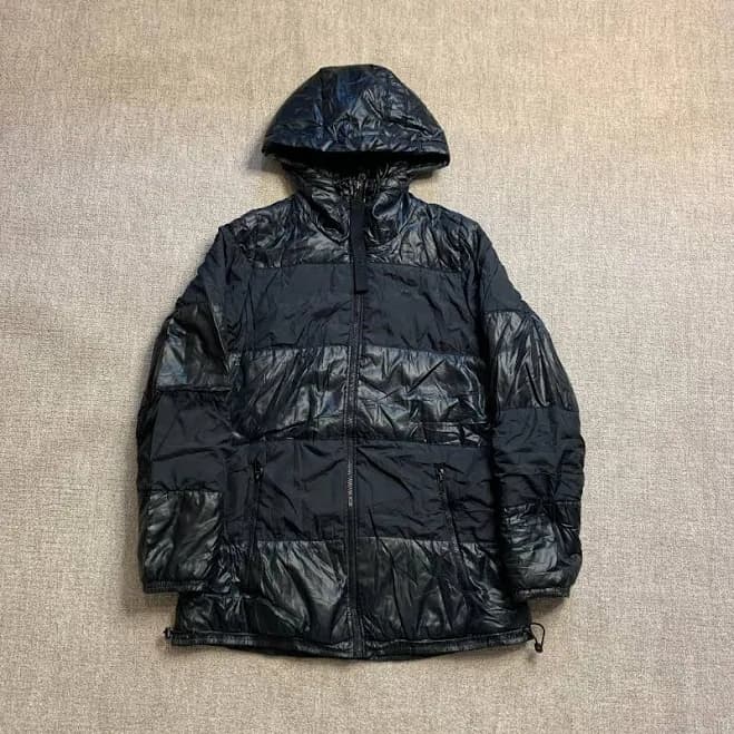 Adidas Puffer Jacket Coat Shiny Hooded Originals Trefoil UK 8