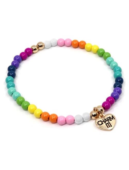 Charm IT! Rainbow Stretch Bead Bracelet